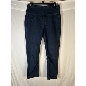 Spanx Dark Blue Straight Leg Denim Jeans High Rise Women's Size M Slimming